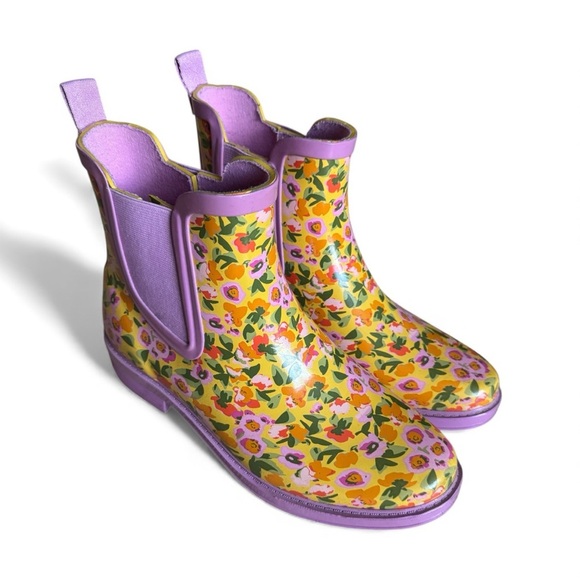 Isaac Mizrahi Shoes - Isaac Mizrahi Floral Print Waterproof Rain Boots Chelsea Pastel Multicolor 8